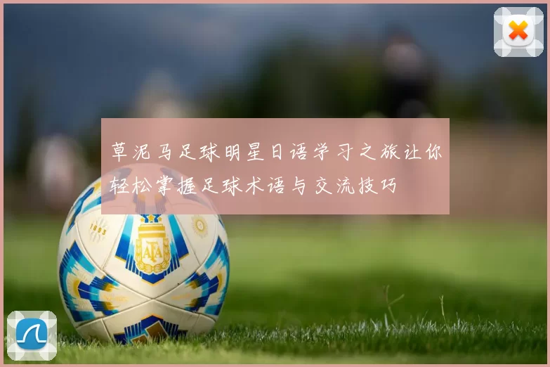 草泥马足球明星日语学习之旅让你轻松掌握足球术语与交流技巧